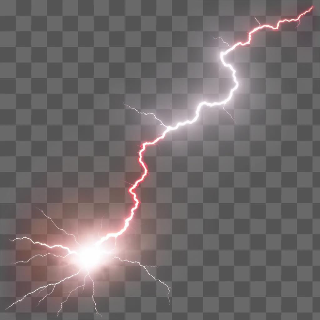 Red lightning bolt in the sky