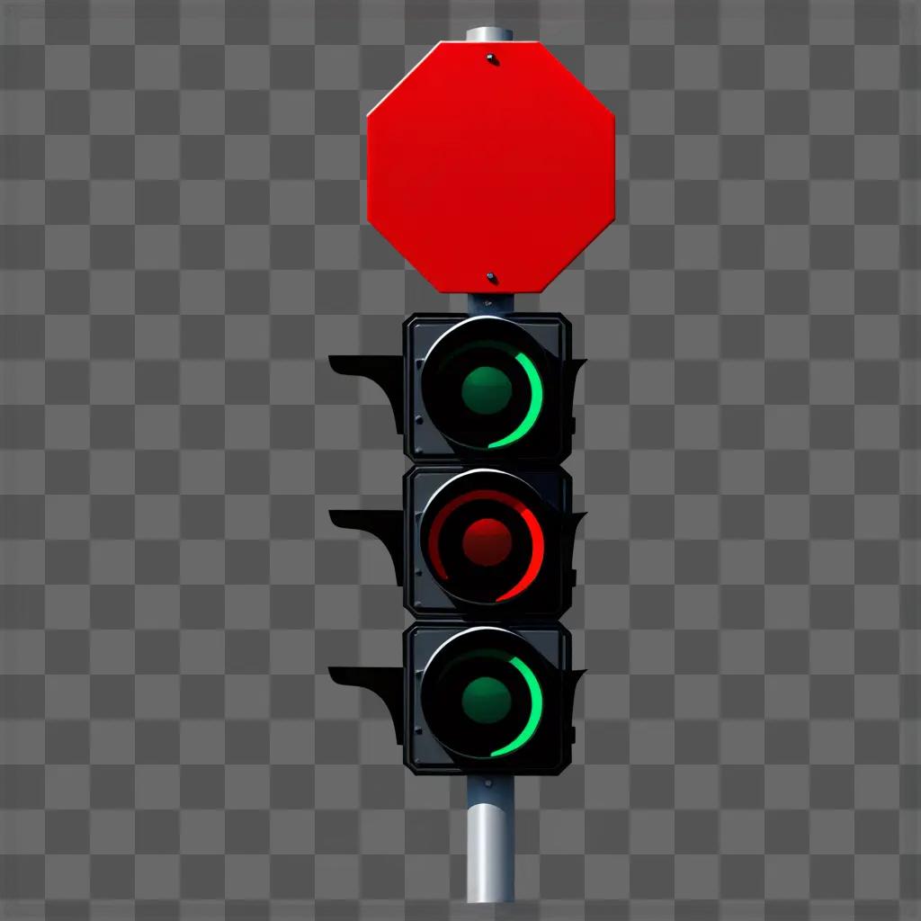 Red stop signal against a pink background