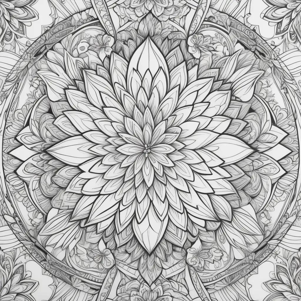 Relaxing coloring pages with intricate designs