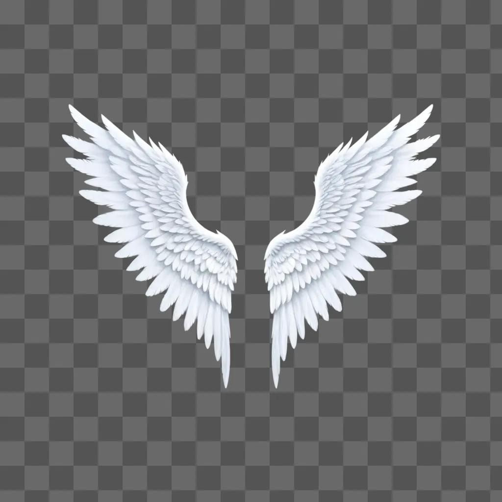 Religious drawing of angel wings on a light background