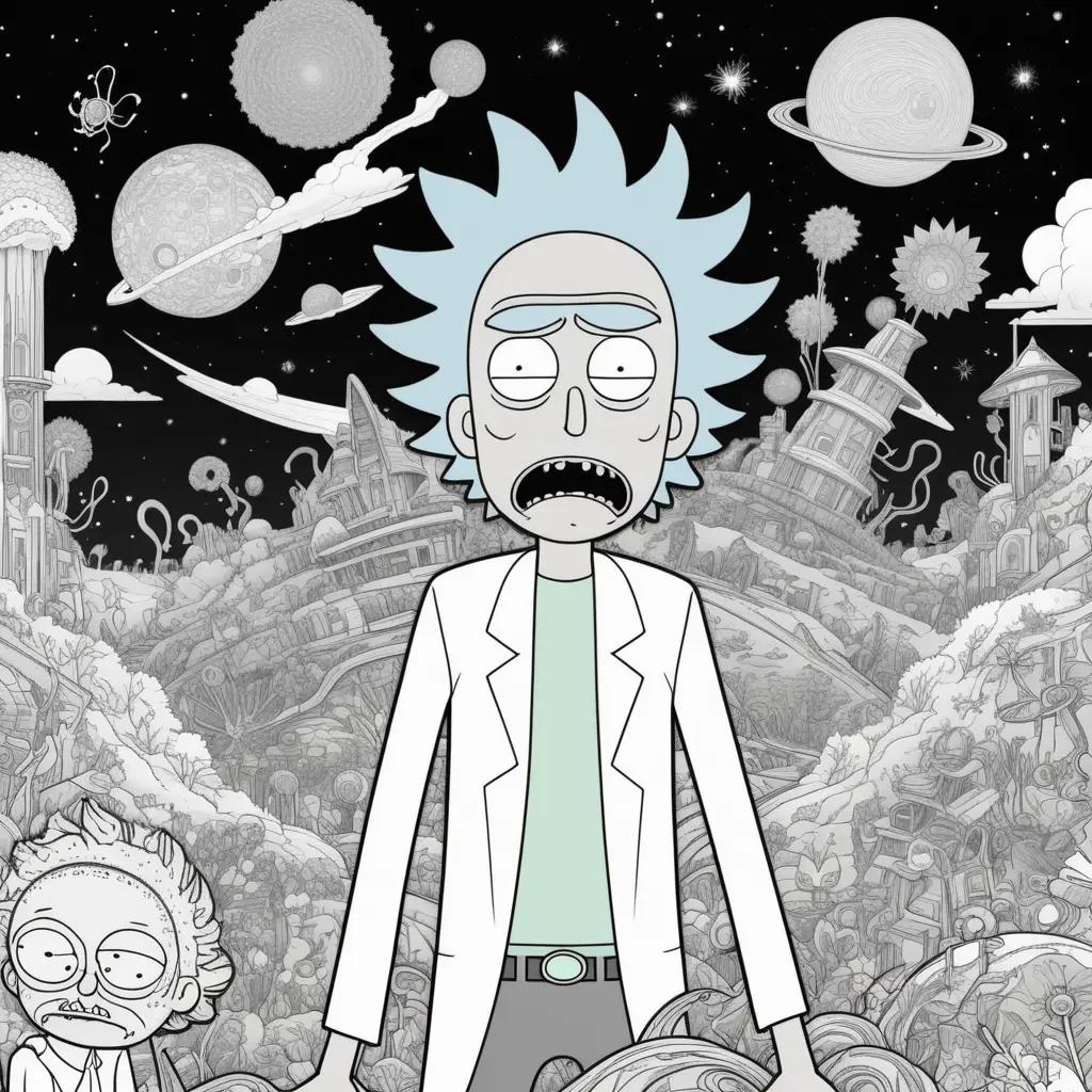 Rick and Morty Coloring Pages with Cartoon Characters