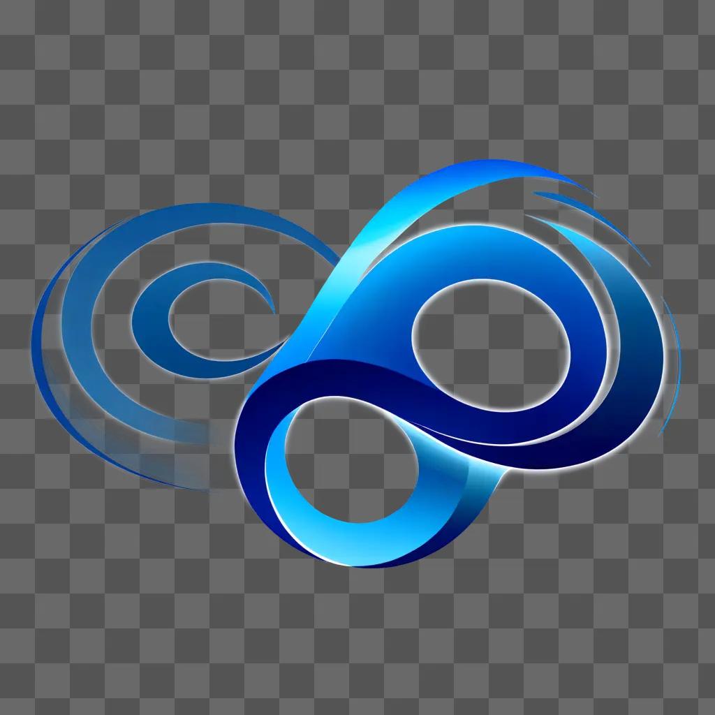 Rippling logo design on a blue background