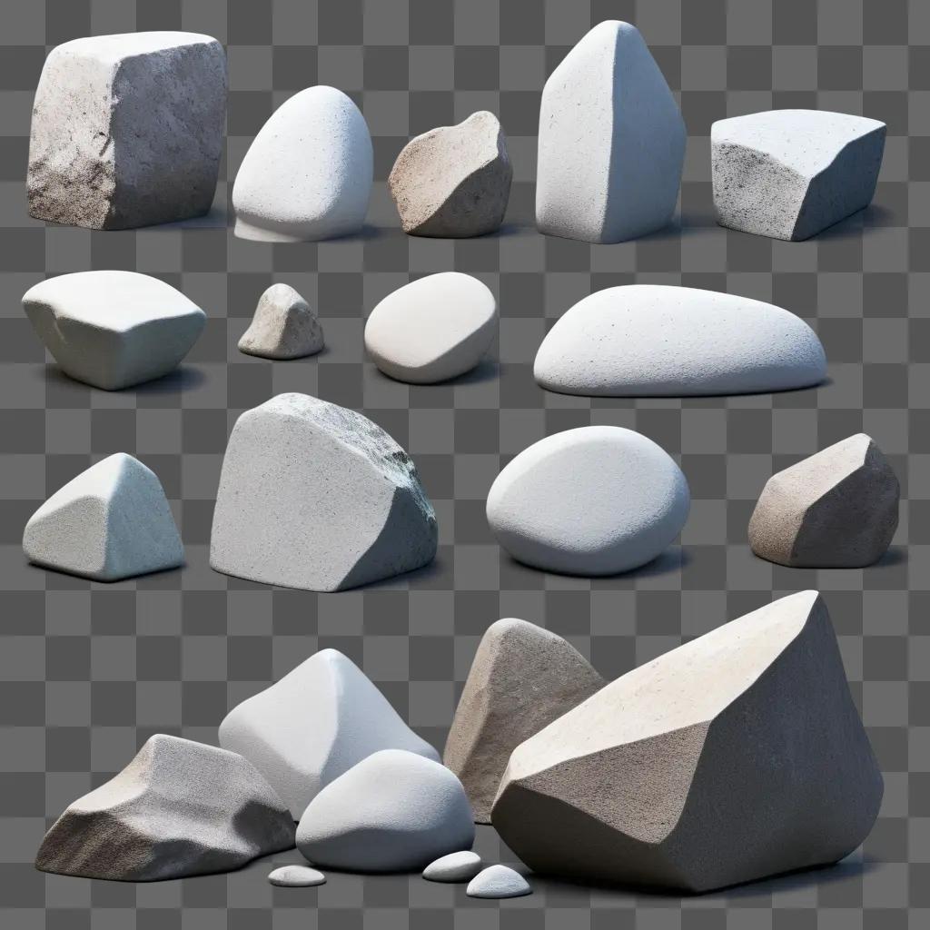 Rocks are shaped in various ways and sizes