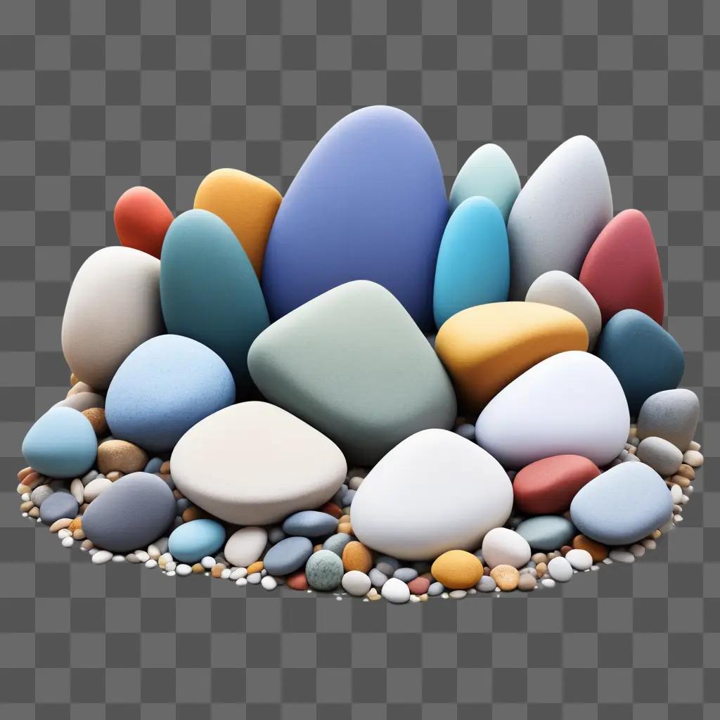 Rocks in a pile of different colors and sizes