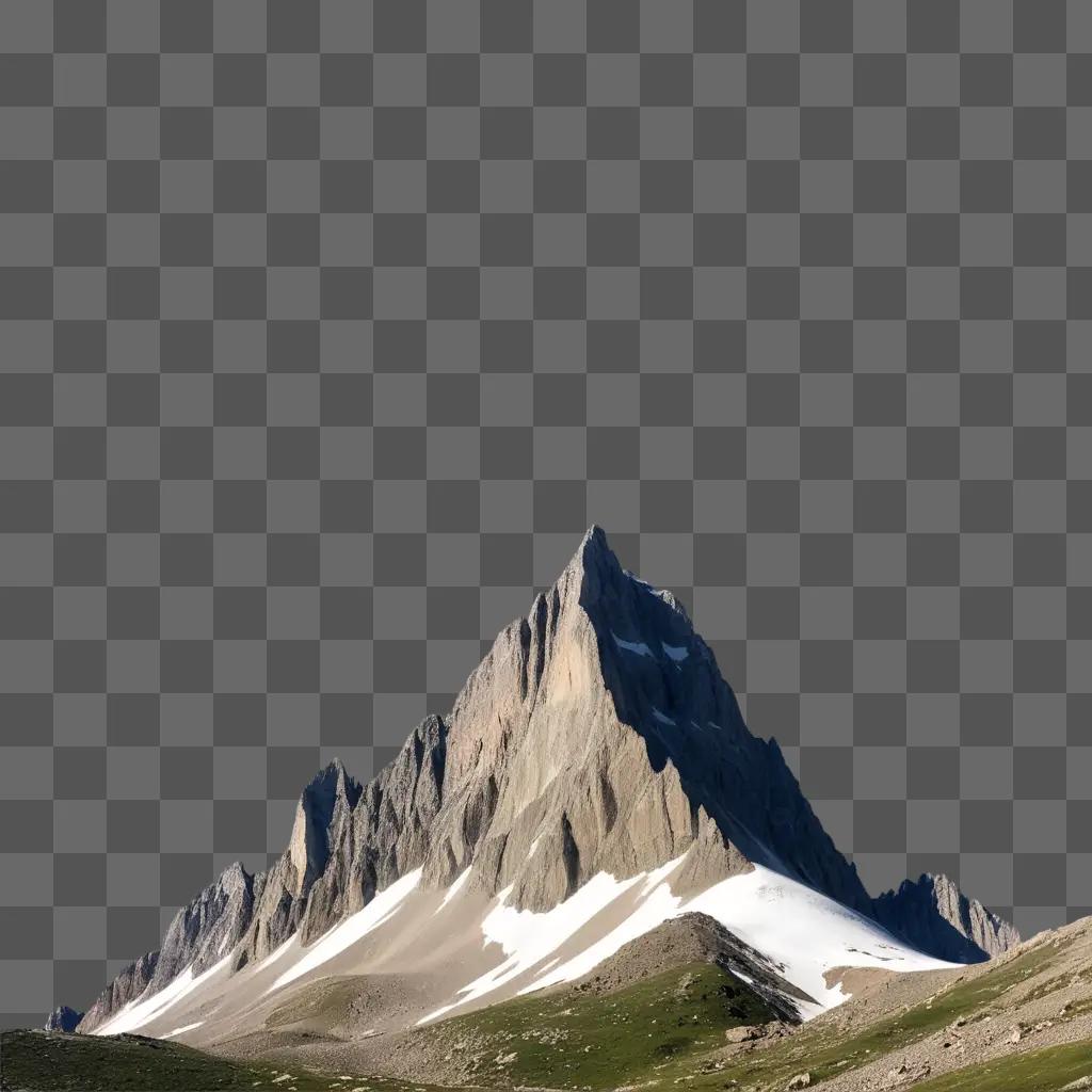 Rocky mountain peak in a cloudy sky