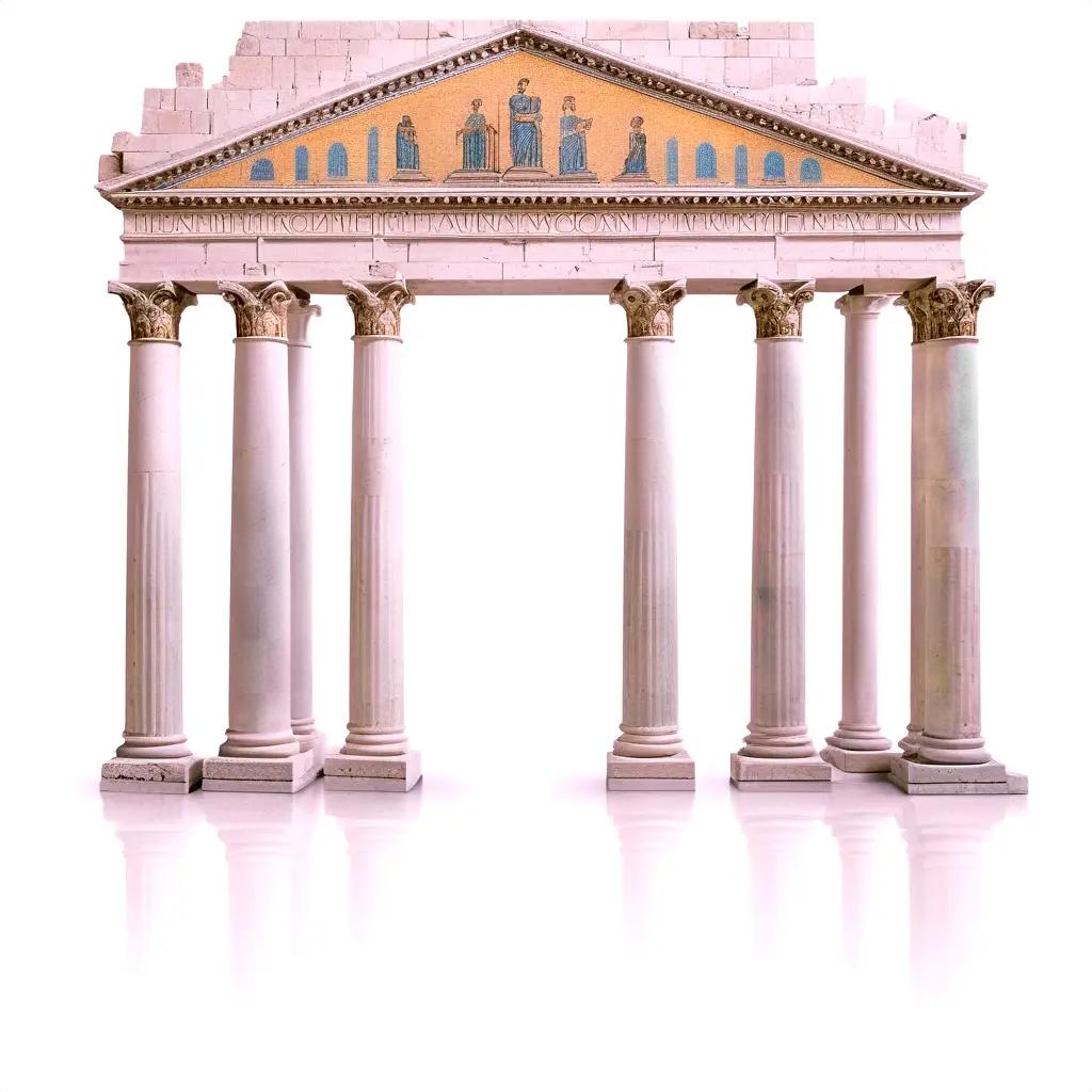 柱と彫像のあるローマの神殿