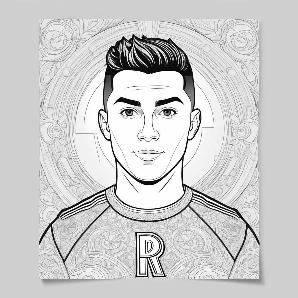 Ronaldo Coloring Pages - Black and White