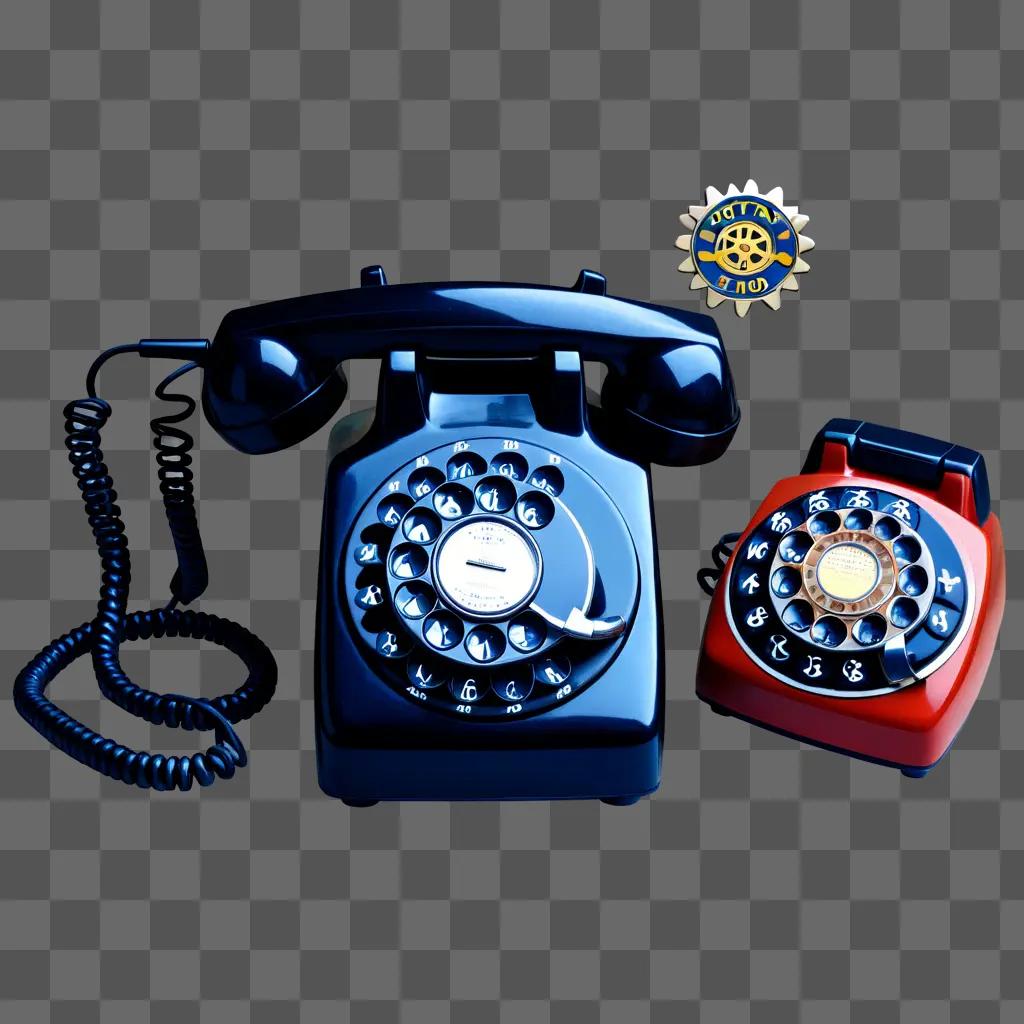 Rotary phone sits on a dark surface