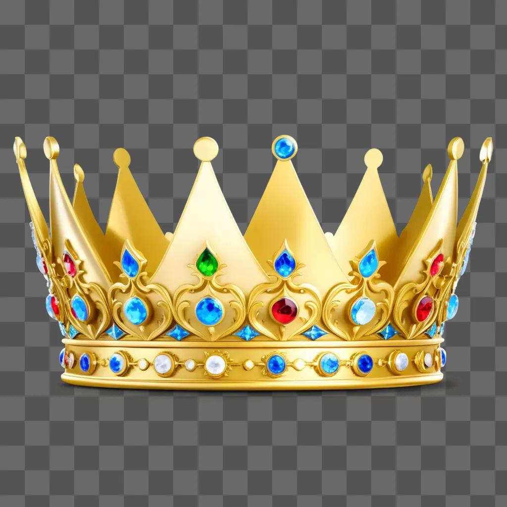 Royalty free crown with colorful gemstones