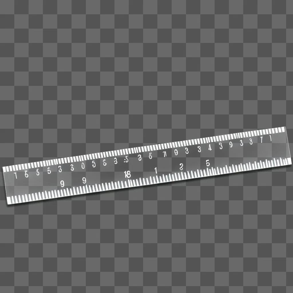 Ruler with numbers on a transparent background