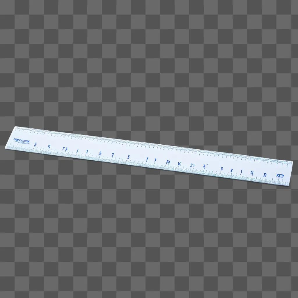 Ruler with transparent edge on white background