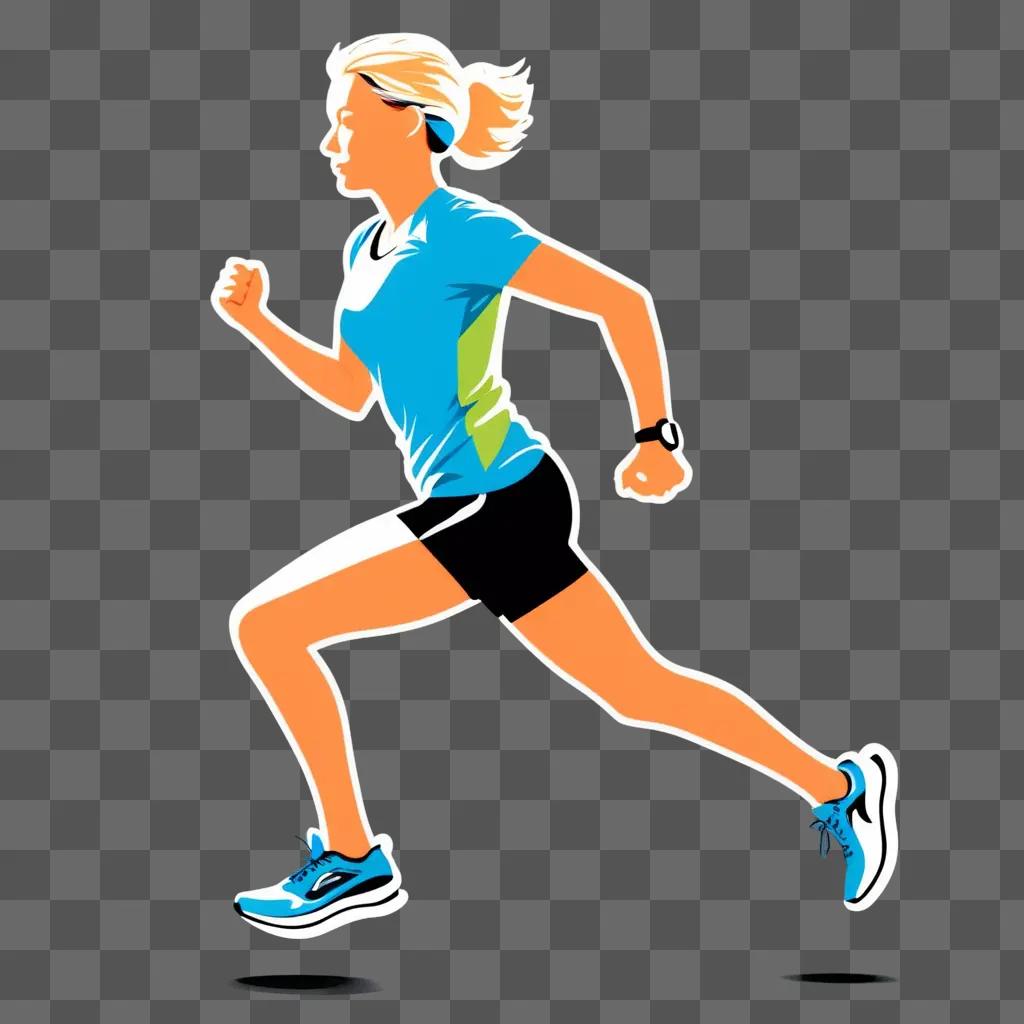 Runner with headphones in motion