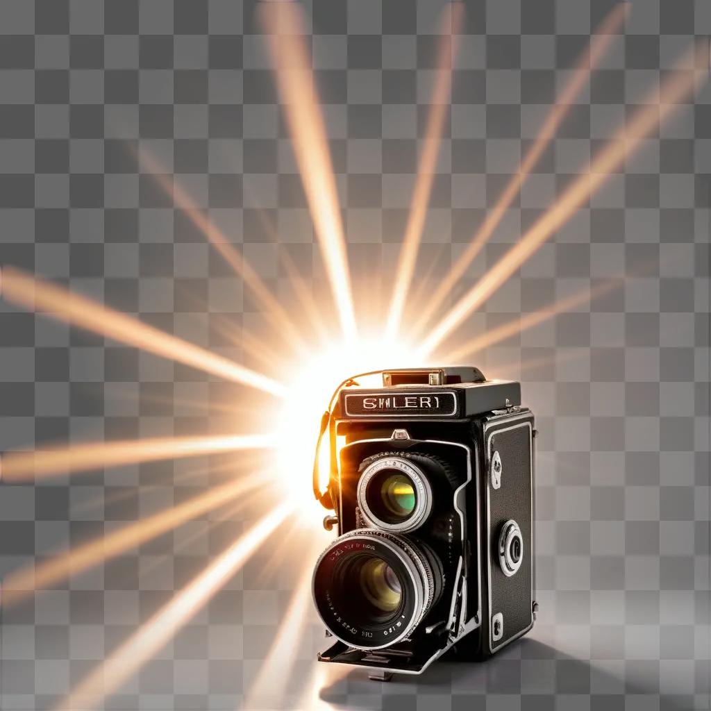 SLR camera with a lens flare