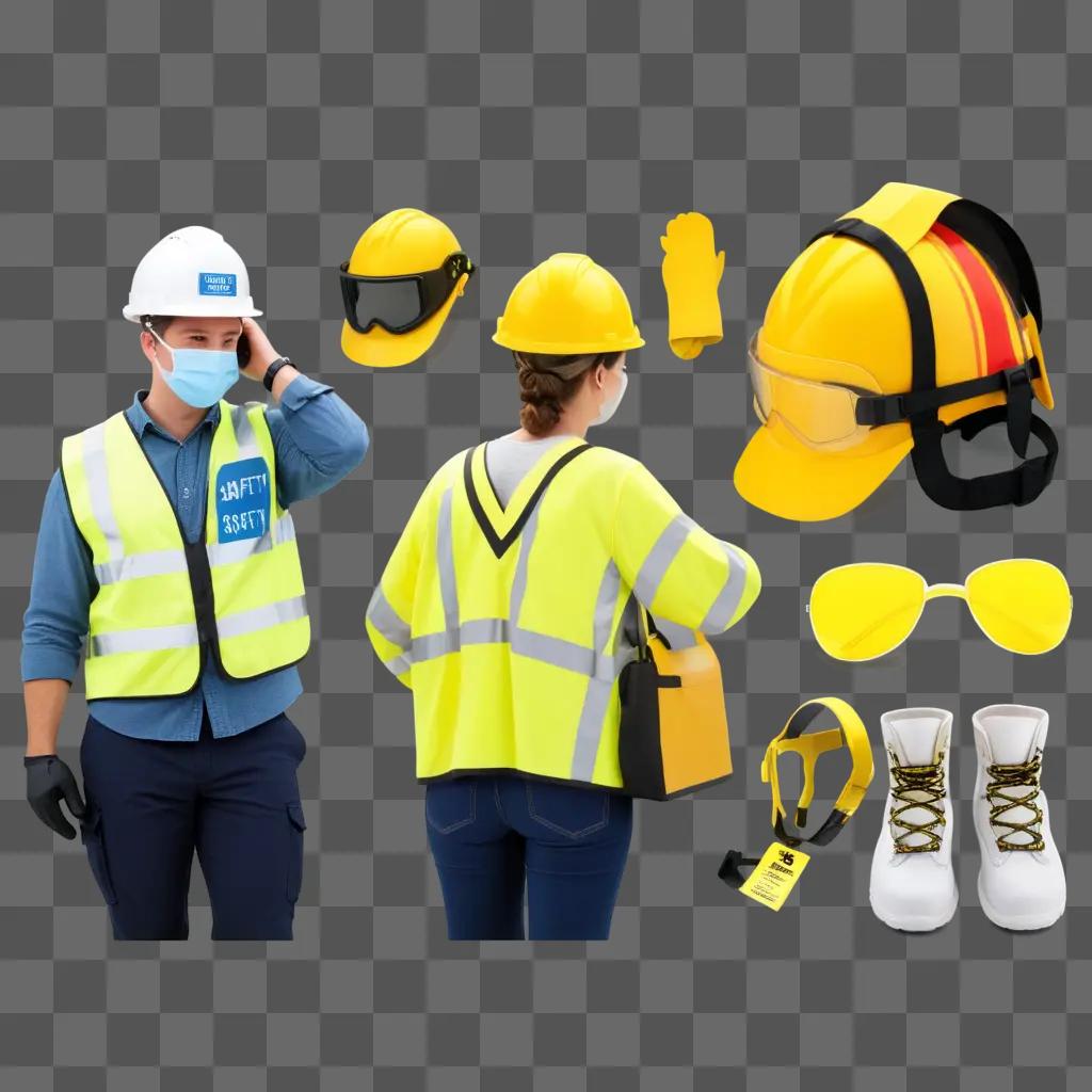 Safety clipart features two construction workers