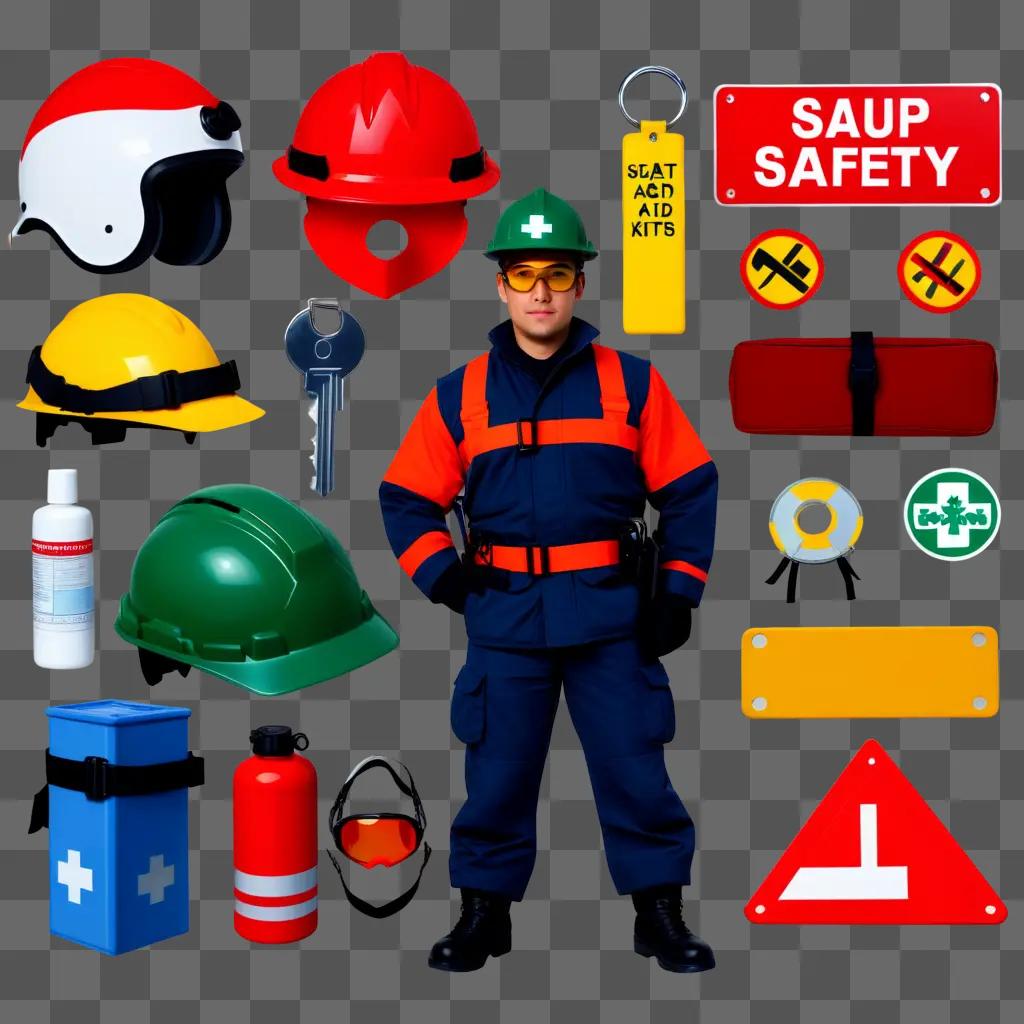 Safety clipart of a man in orange clothing