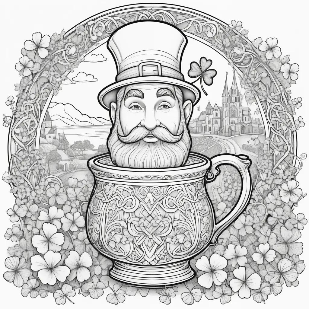 Saint Patricks Day Coloring Pages Featuring a Mischievous Goblin