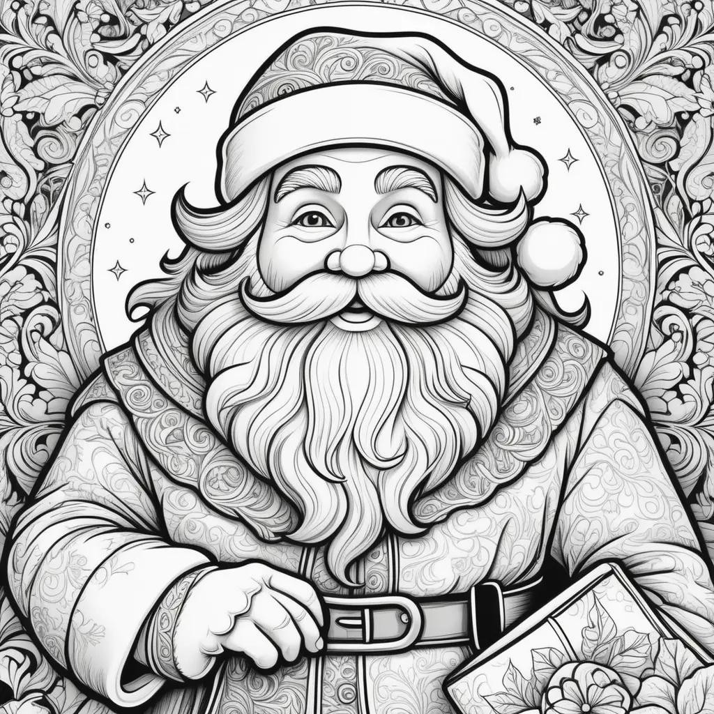 Santa Claus coloring pages for adults