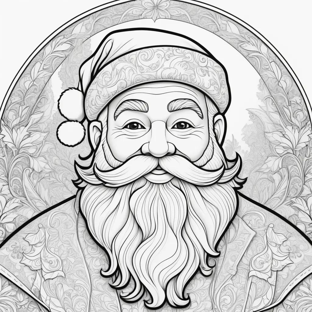 Santa Claus coloring pages with black and white lines