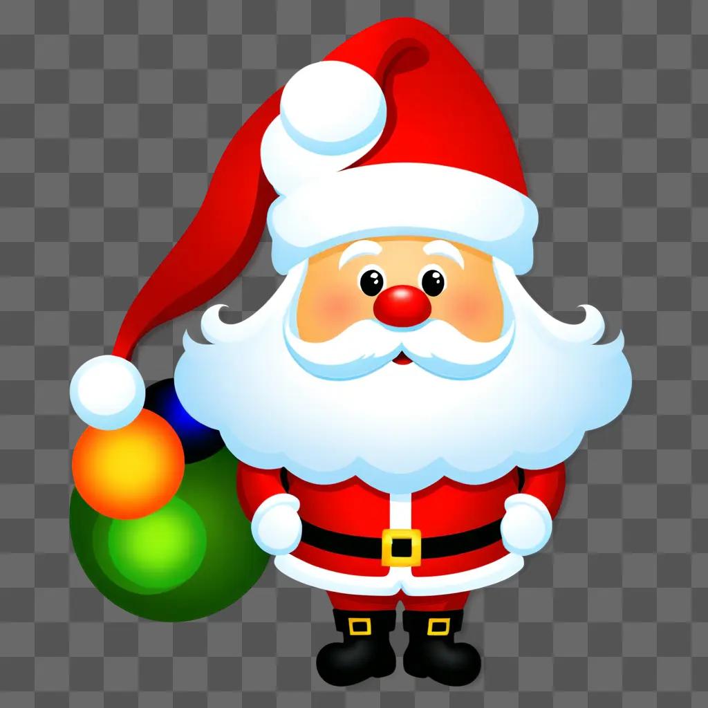 Santa Claus with a hat clipart on a Christmas tree