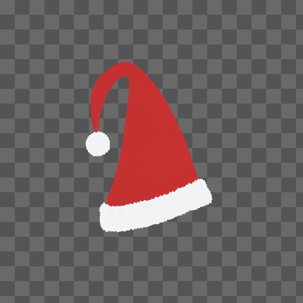 Santa hat drawing on a red background