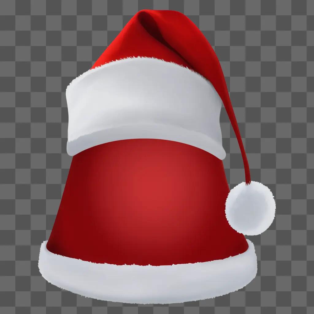 Santa hat drawing with red and white colour