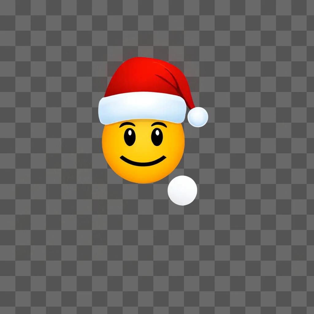 Santa hat emoji on a light brown background