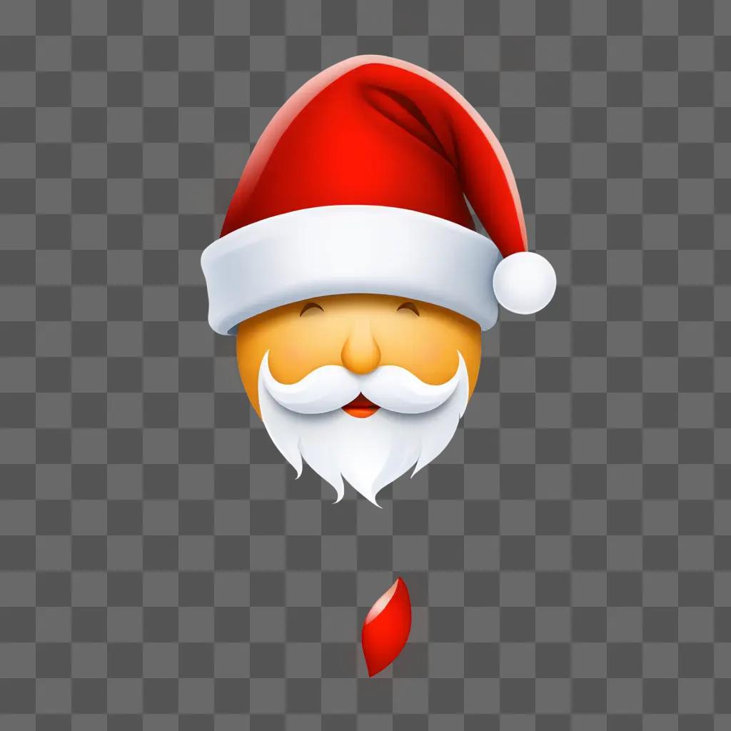 Santa hat emoji on a red background