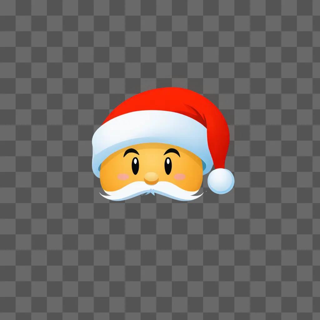 Santa hat emoji on pink background