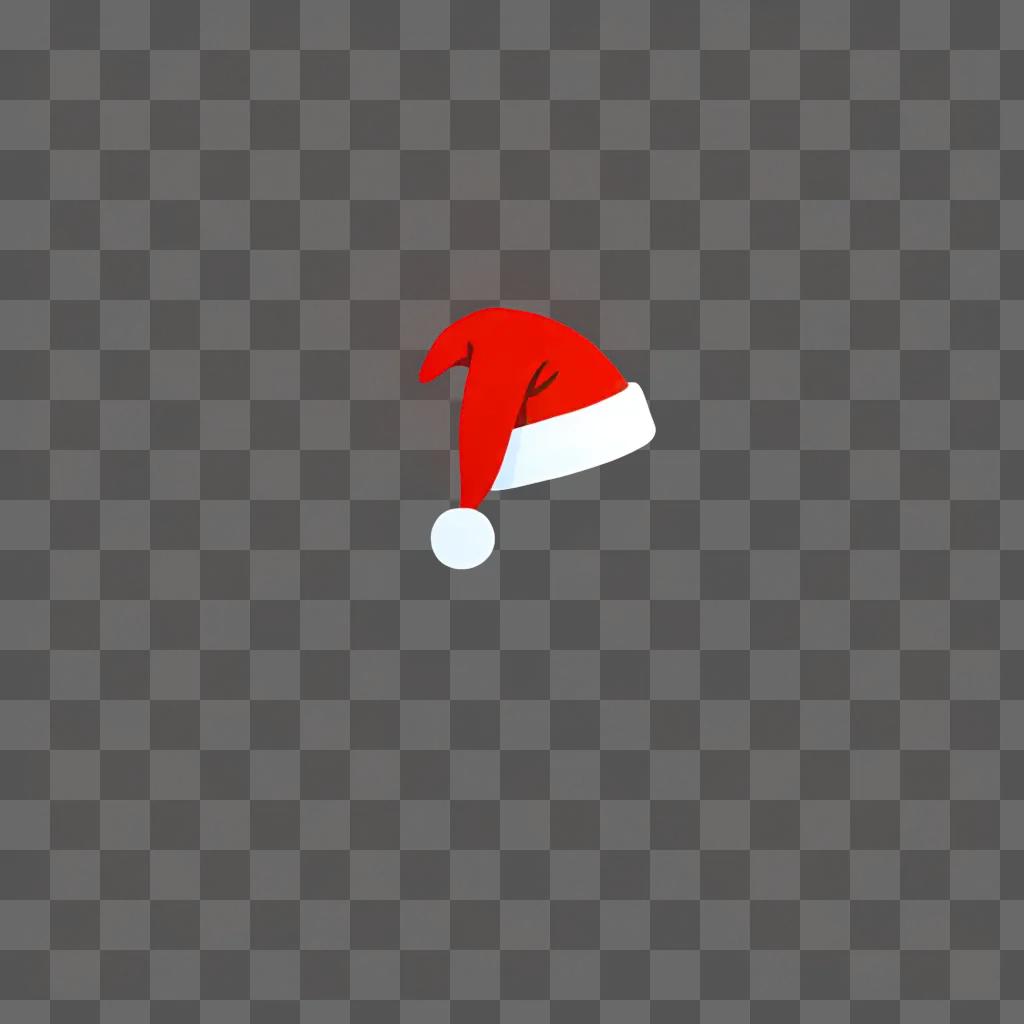 Santa hat emoji on red background