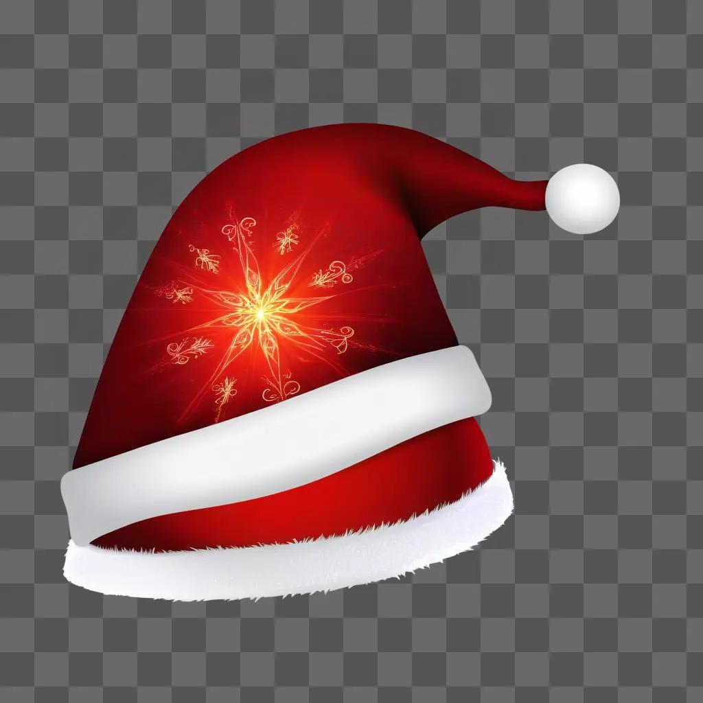 Santa hat is rendered transparent on a pink background