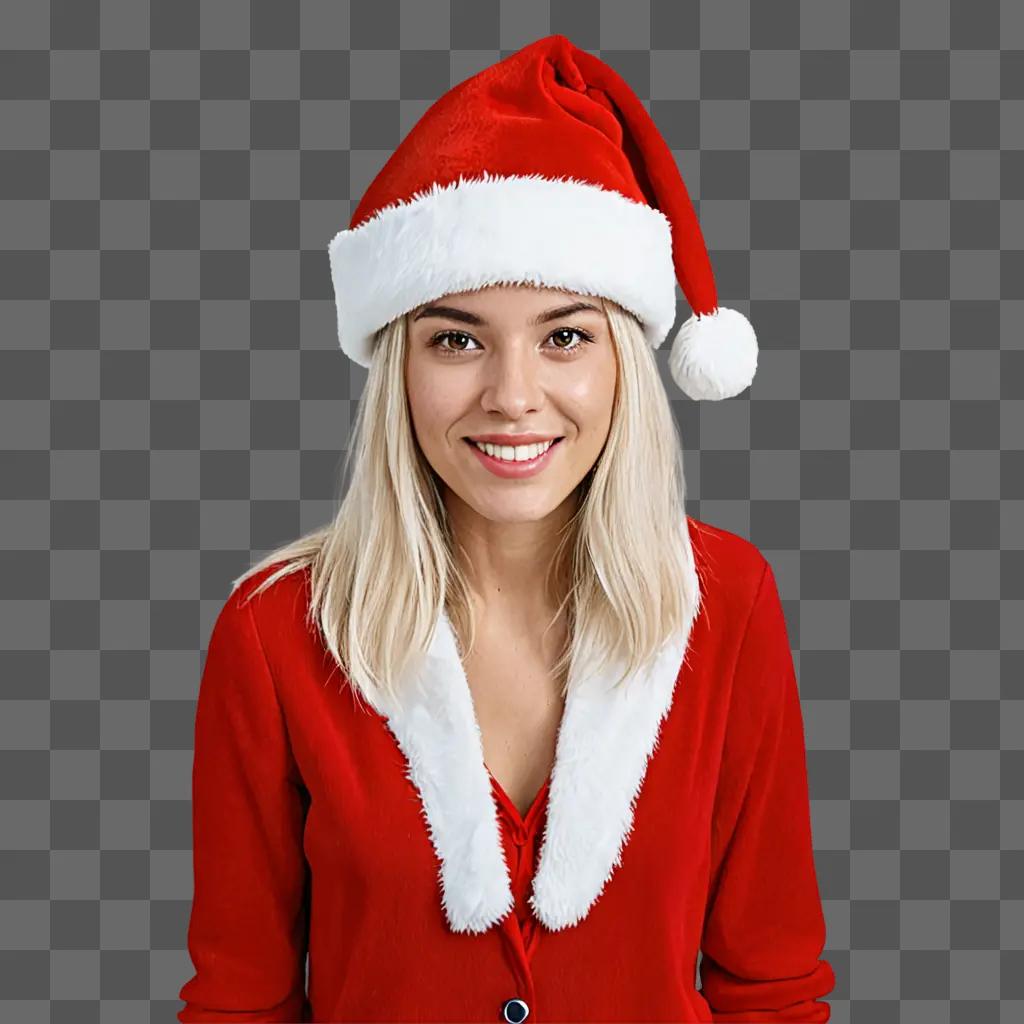 Santa hat on a smiling girls head