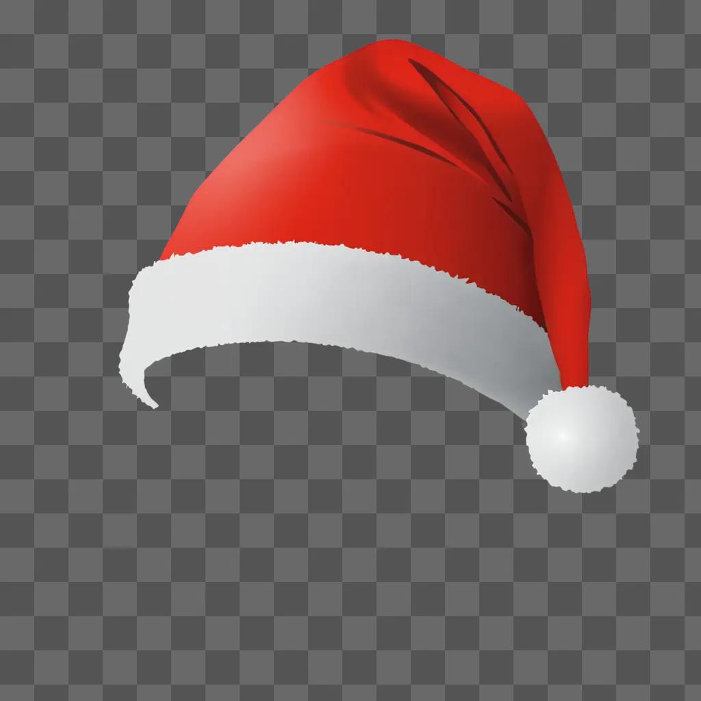 Santa hat silhouette on red background