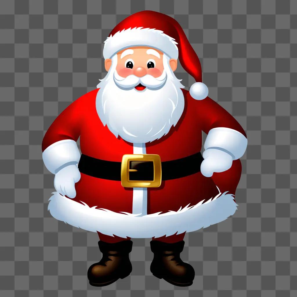 Santa with red hat and white beard