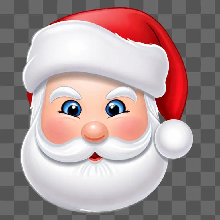 Santas Cartoon Face with a Red Hat