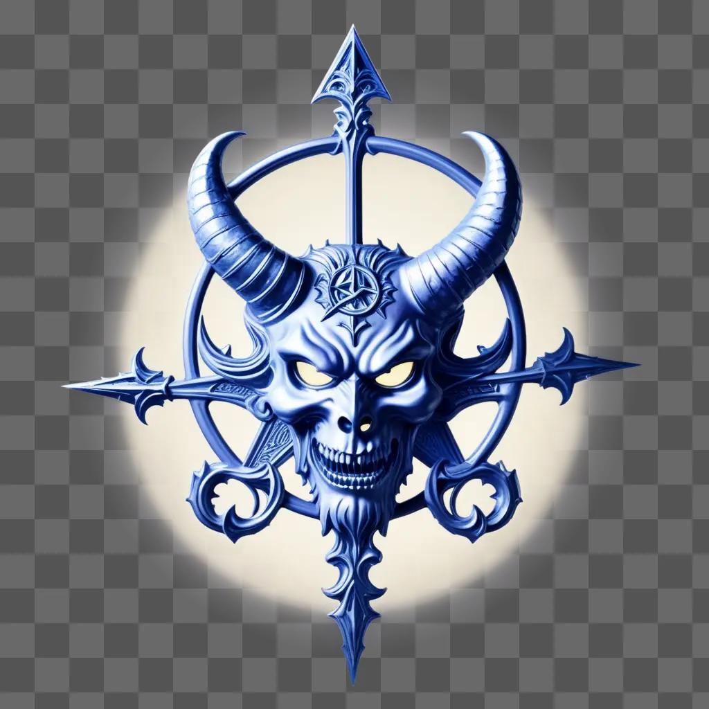 Satanic cross and skull on a white background