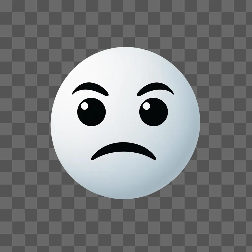 Scared emoji with black eyes and a black line on his mouth
