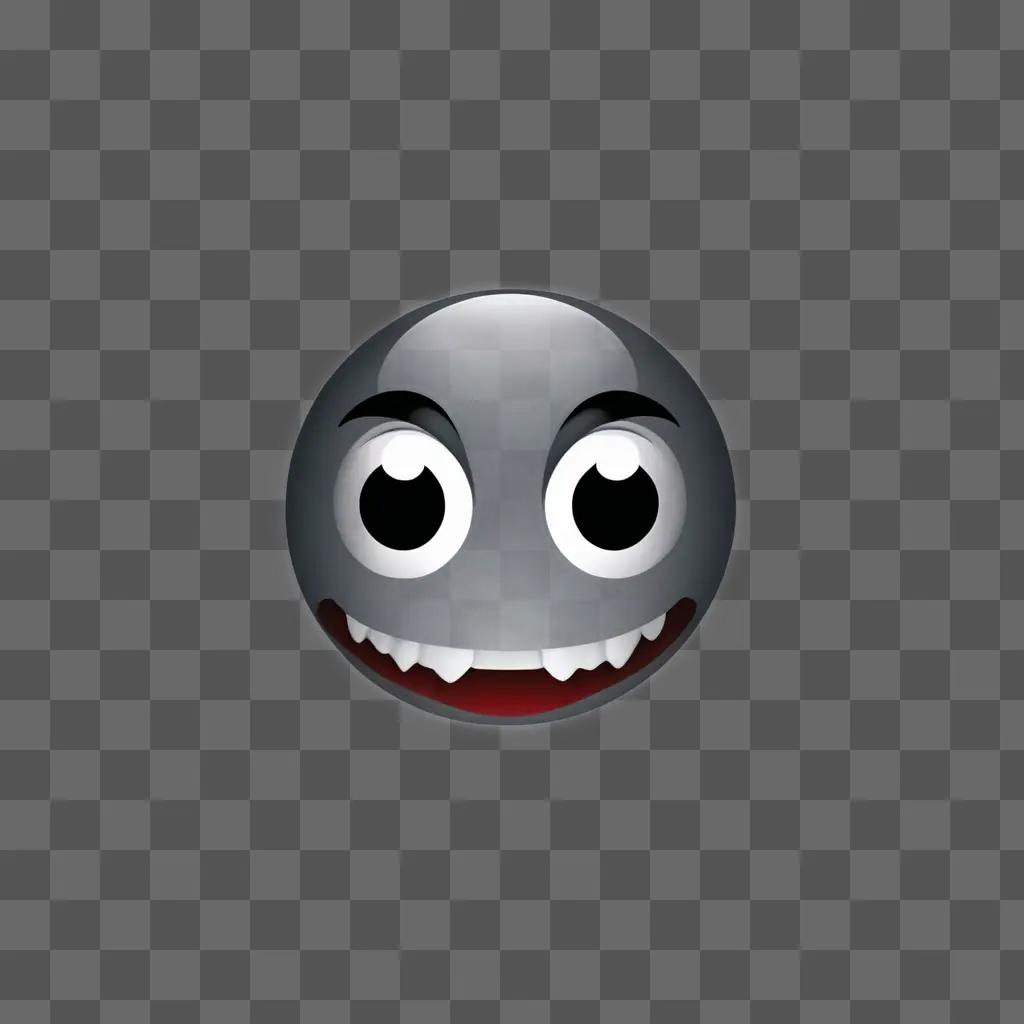 Scared emoji with red mouth and teeth