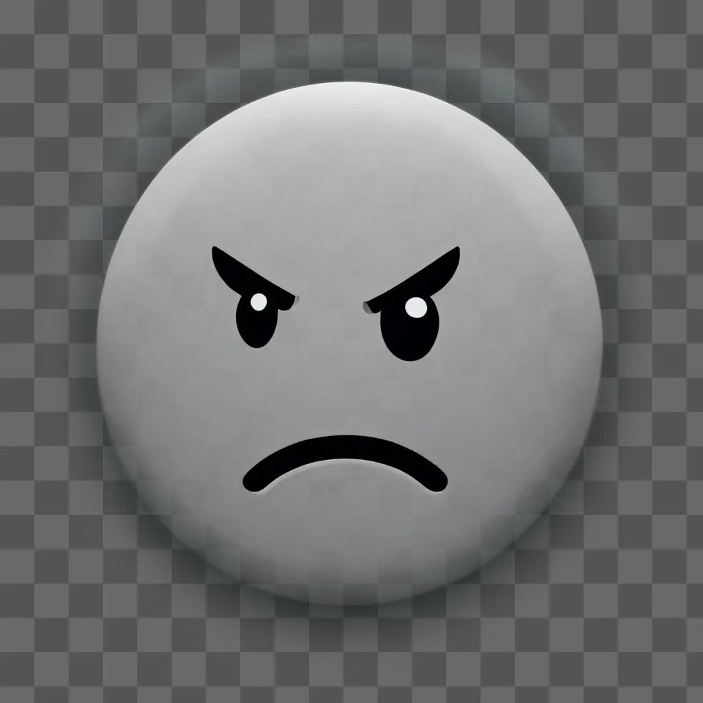 Scared face on white circle