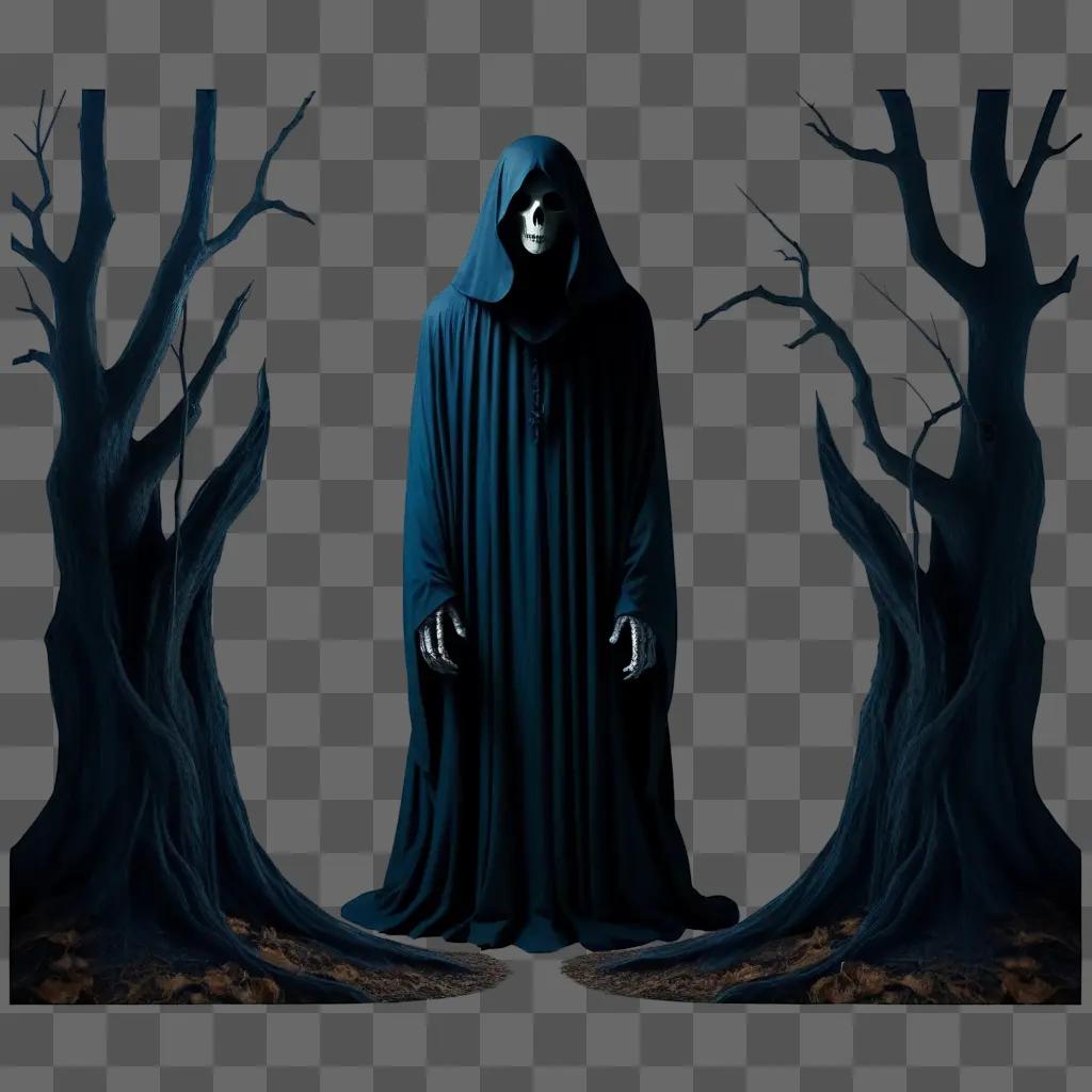 Scary Grim Reaper standing in the dark