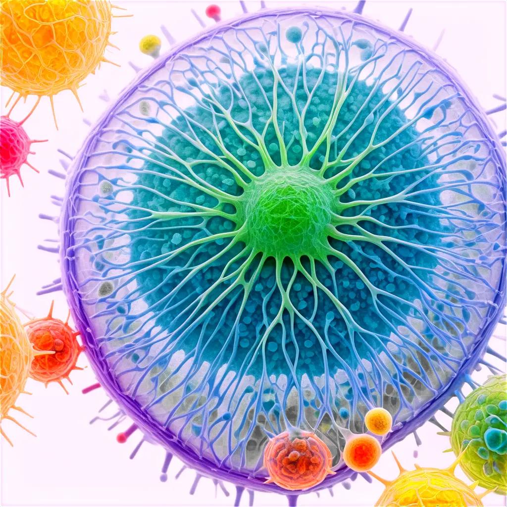 Science illustration of a cell and its surrounding