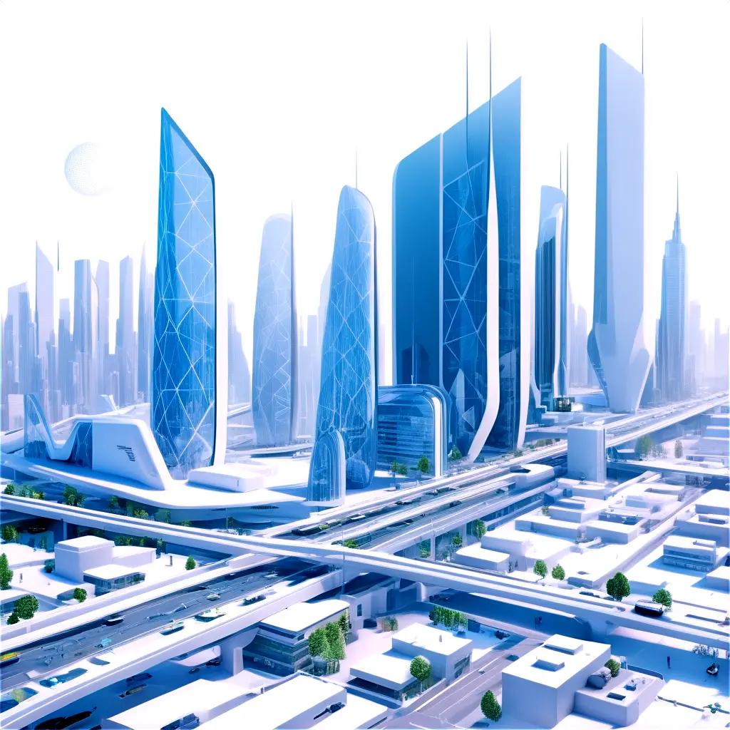 Sensores in a futuristic cityscape