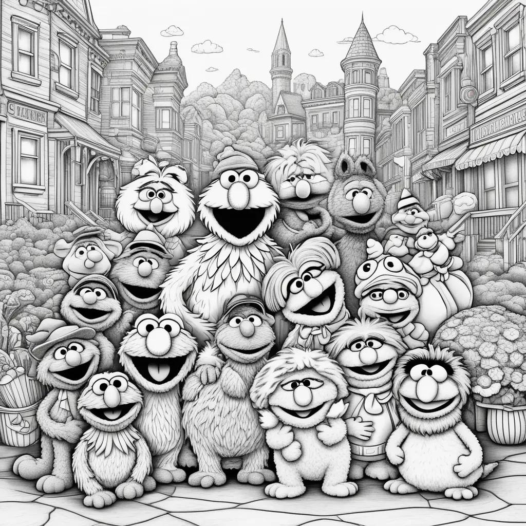 Sesame Street Coloring Pages with Monsters