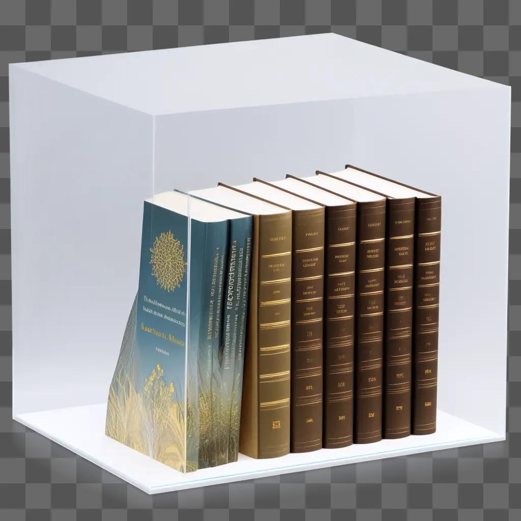 Seven books in transparent case