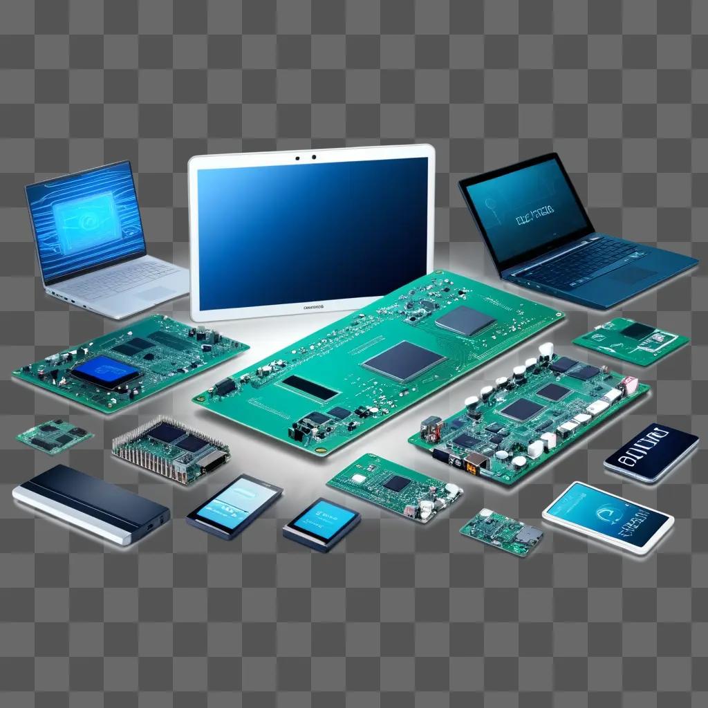 Several electronic devices displayed on a table