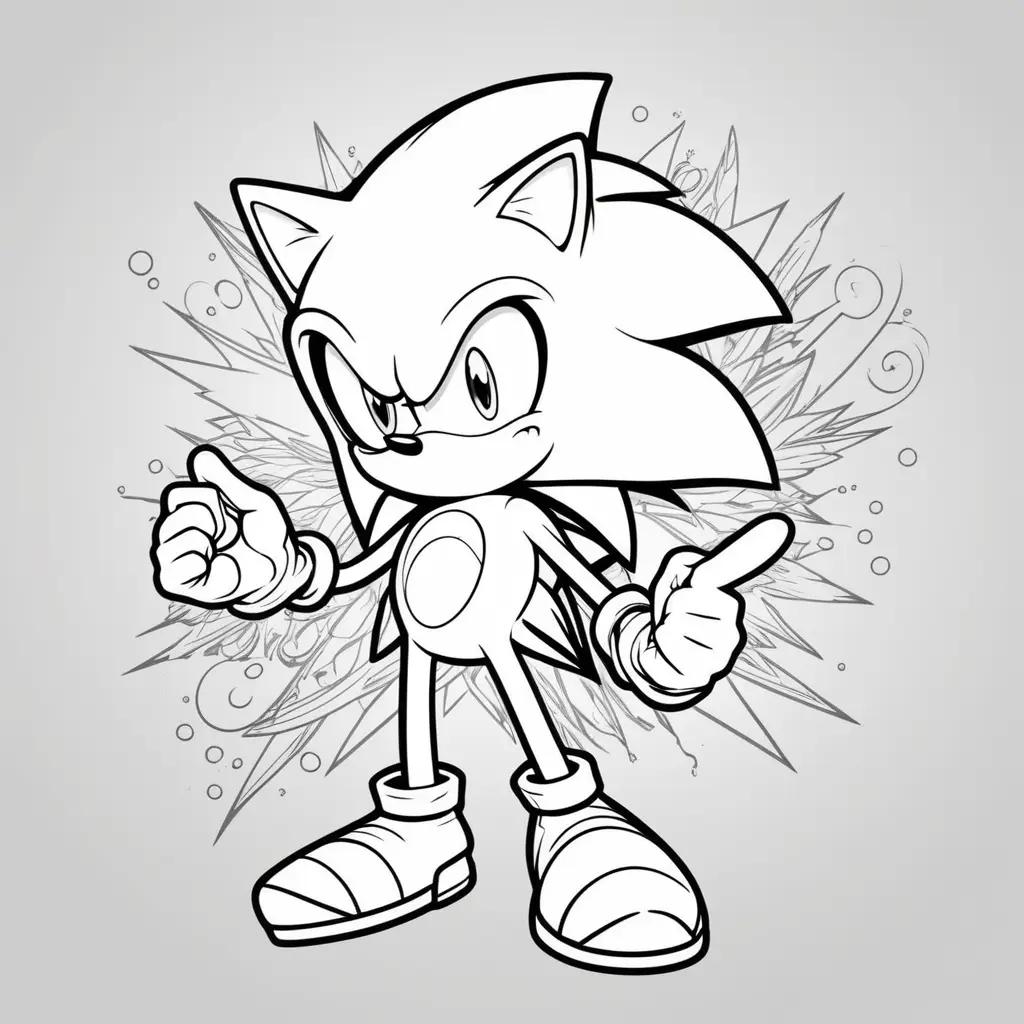 Shadow Sonic Coloring Page for Kids