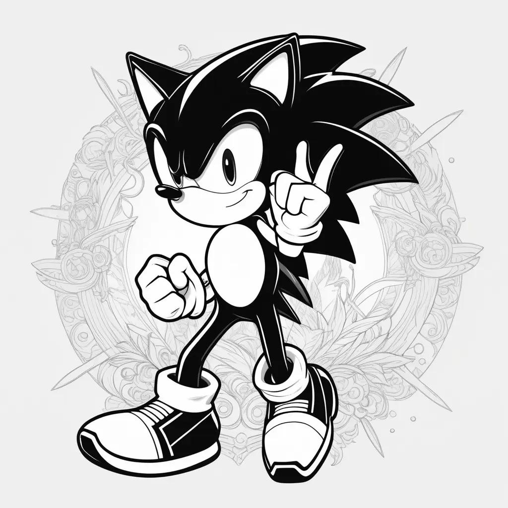 Shadow Sonic Coloring Pages Black and White