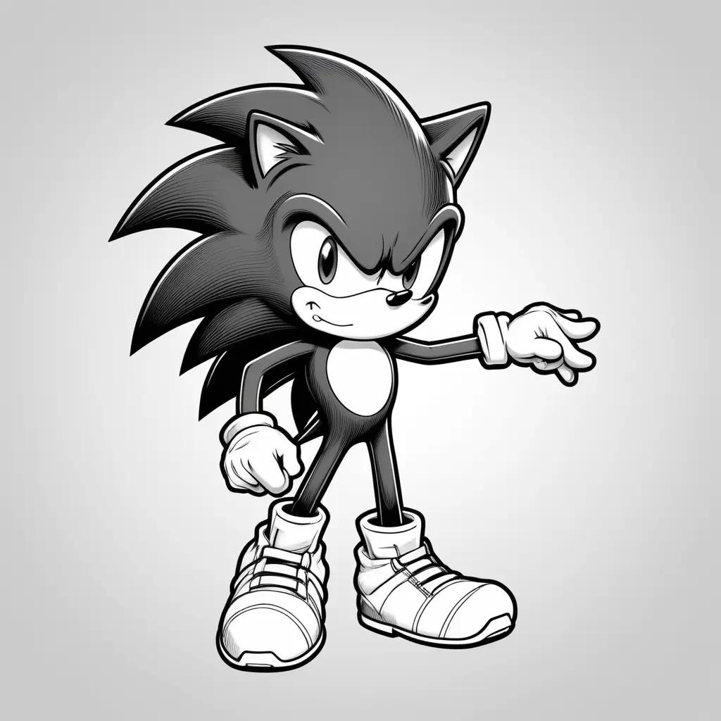 Shadow Sonic coloring pages with black and white