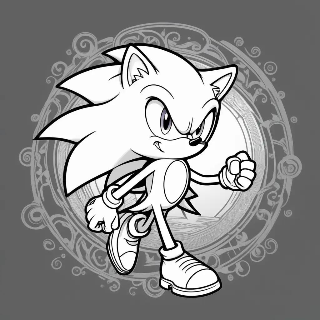 Shadow coloring pages of Sonic the Hedgehog