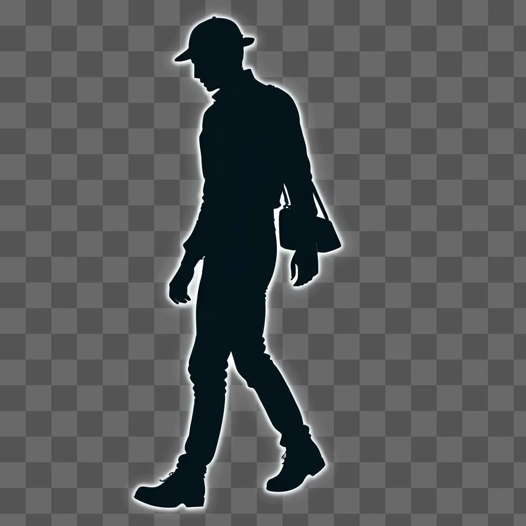 Shadow figure of a man with a bag