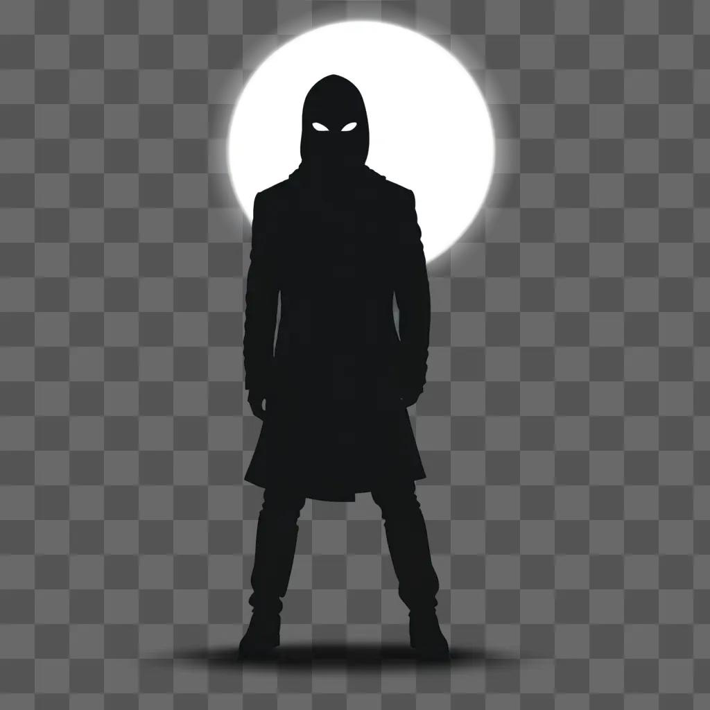 Shadow figure with white glowing eyes